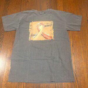 Grey Cotton Unisex Tee - Couple hand hold Size: Medium